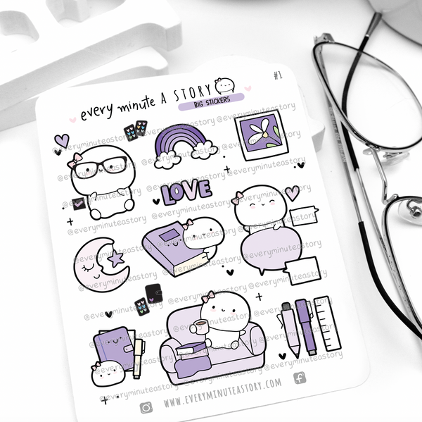 Purple shimmer big stickers- Limited Stock!
