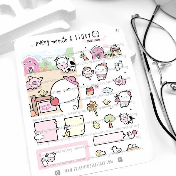 Sweet farm Beanie stickers, barn animals, farm life- Limited Stock!