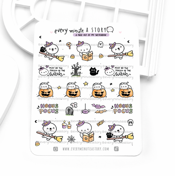 Hand sketched halloween stickers- Limited Stock!