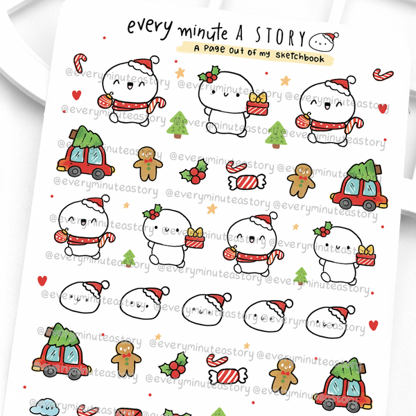 Hand sketched Christmas stickers, Christmas planner- Limited Stock!