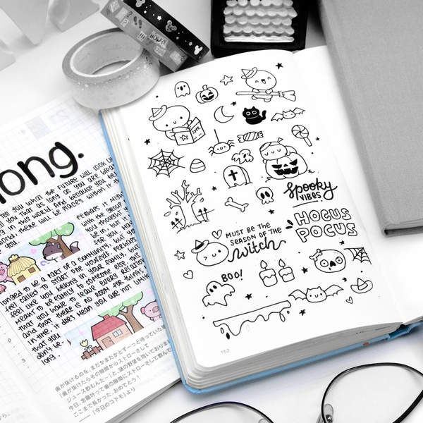 Halloween sketches stickers- Low Stock!