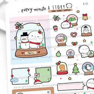 Snow globe stickers, Christmas