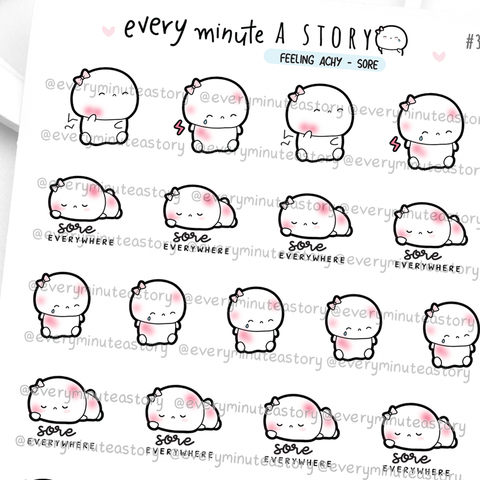 Feeling sore, achy Beanie stickers, generally unwell