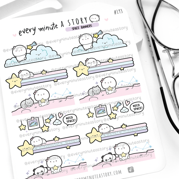 Space banners, Beanie deco stickers- Limited Stock!