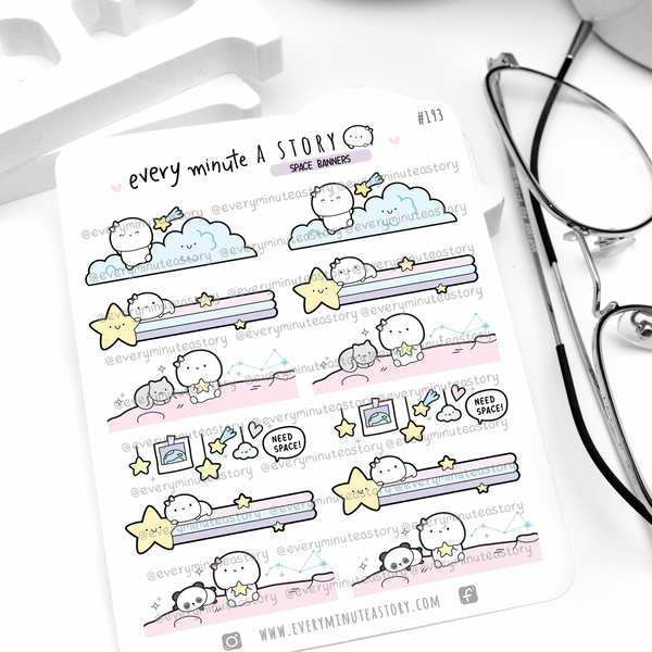 Space banners, Beanie deco stickers- Limited Stock!