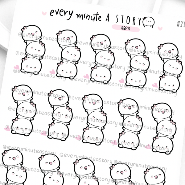 Planner besties, Bff's Beanie stickers, best friend, cousin, sibling- LOW STOCK!