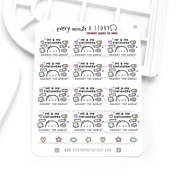 Stationery lover stickers, me and my stationery