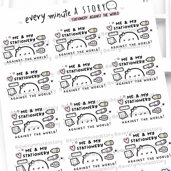 Stationery lover stickers, me and my stationery