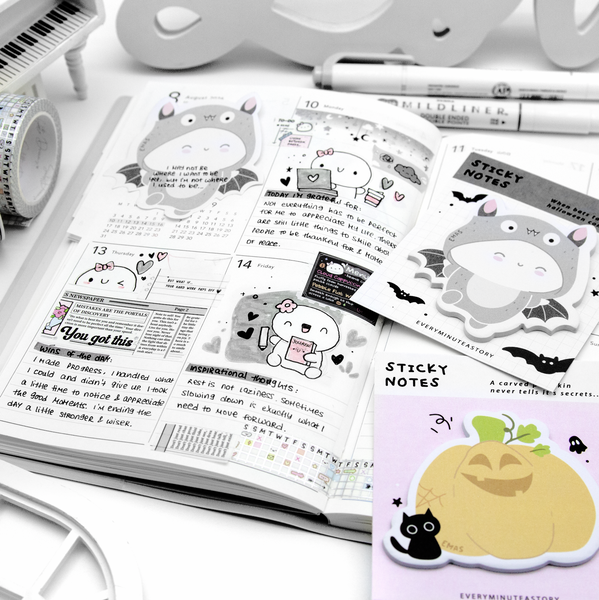 Feeling pumpkin cute, halloween sticky notes set- Limited Stock, limit 1/order