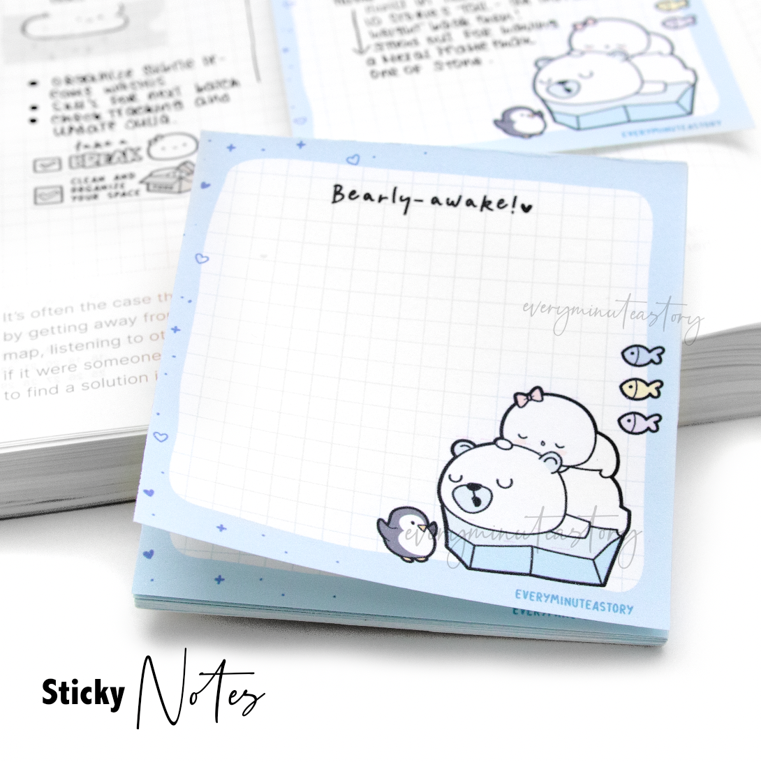 Bearly awake sticky notes- LOW STOCK! Limit 2/order