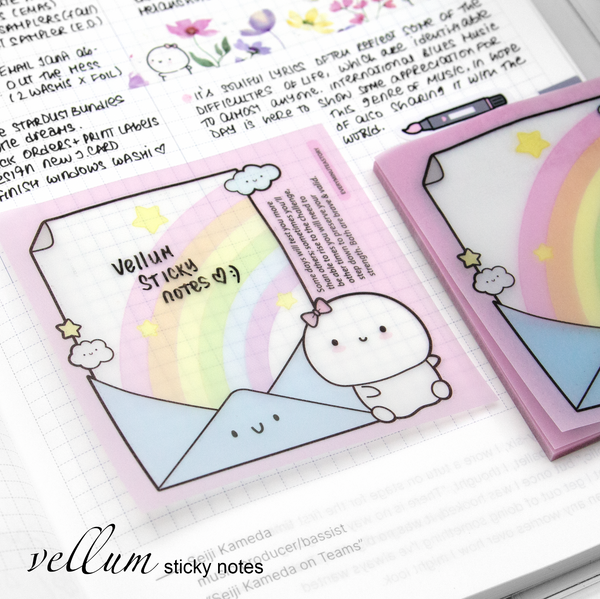 Rainbow vellum sticky notes -Limited stock!