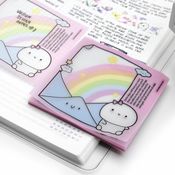 Rainbow vellum sticky notes -Limited stock!