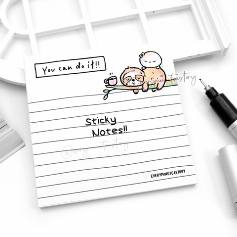Sloth life inktober sticky notes- LOW STOCK