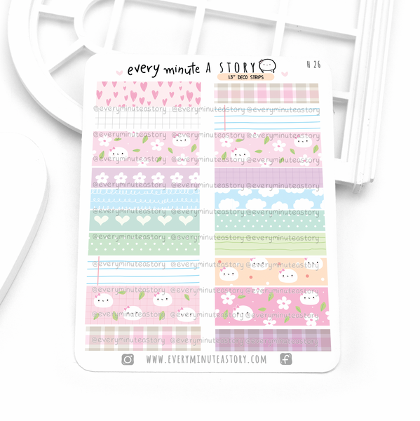 Deco washi strip planner stickers, hobonichi cousin, weeks