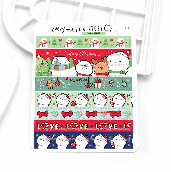 Holiday magic washi strips stickers, Christmas