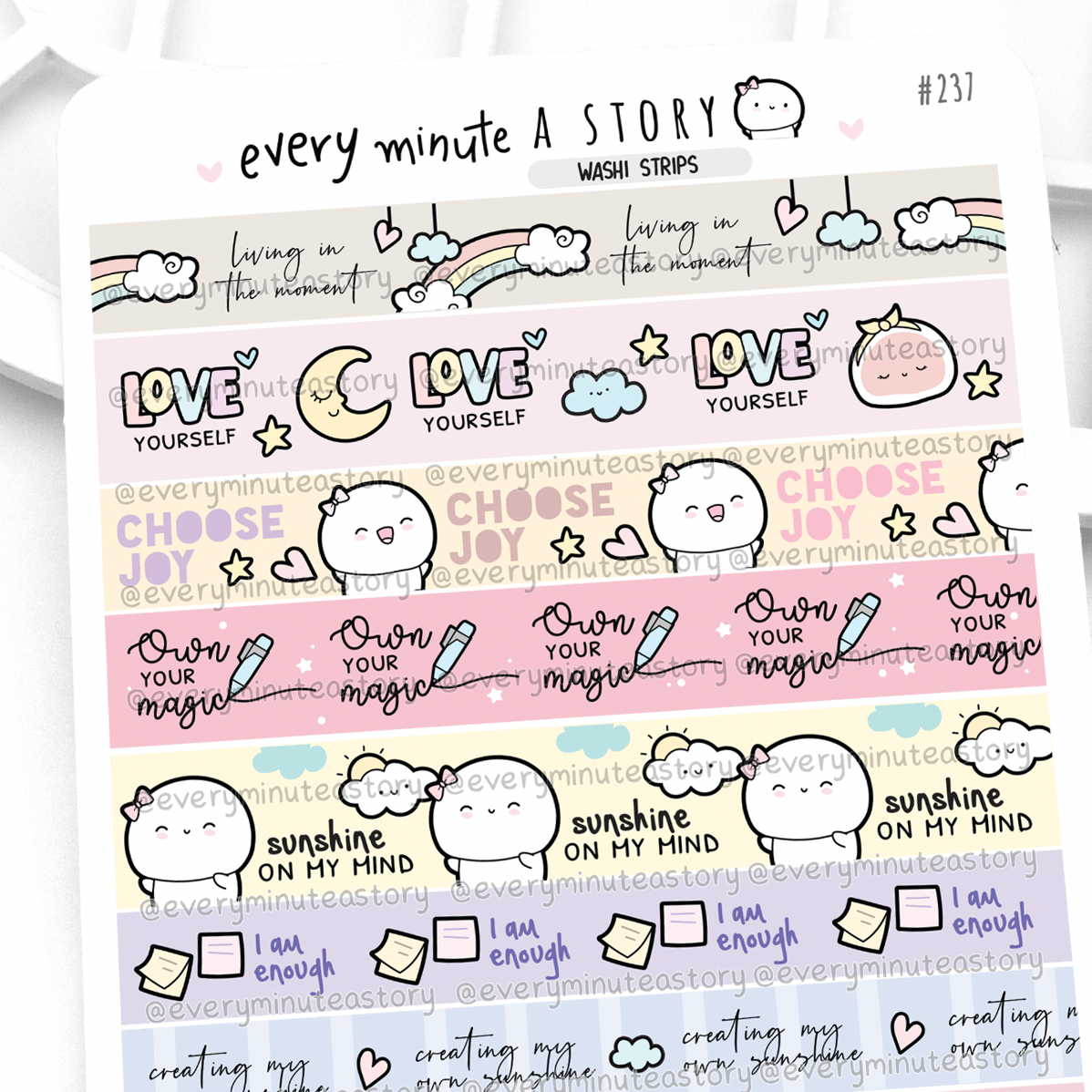 Love yourself washi strips