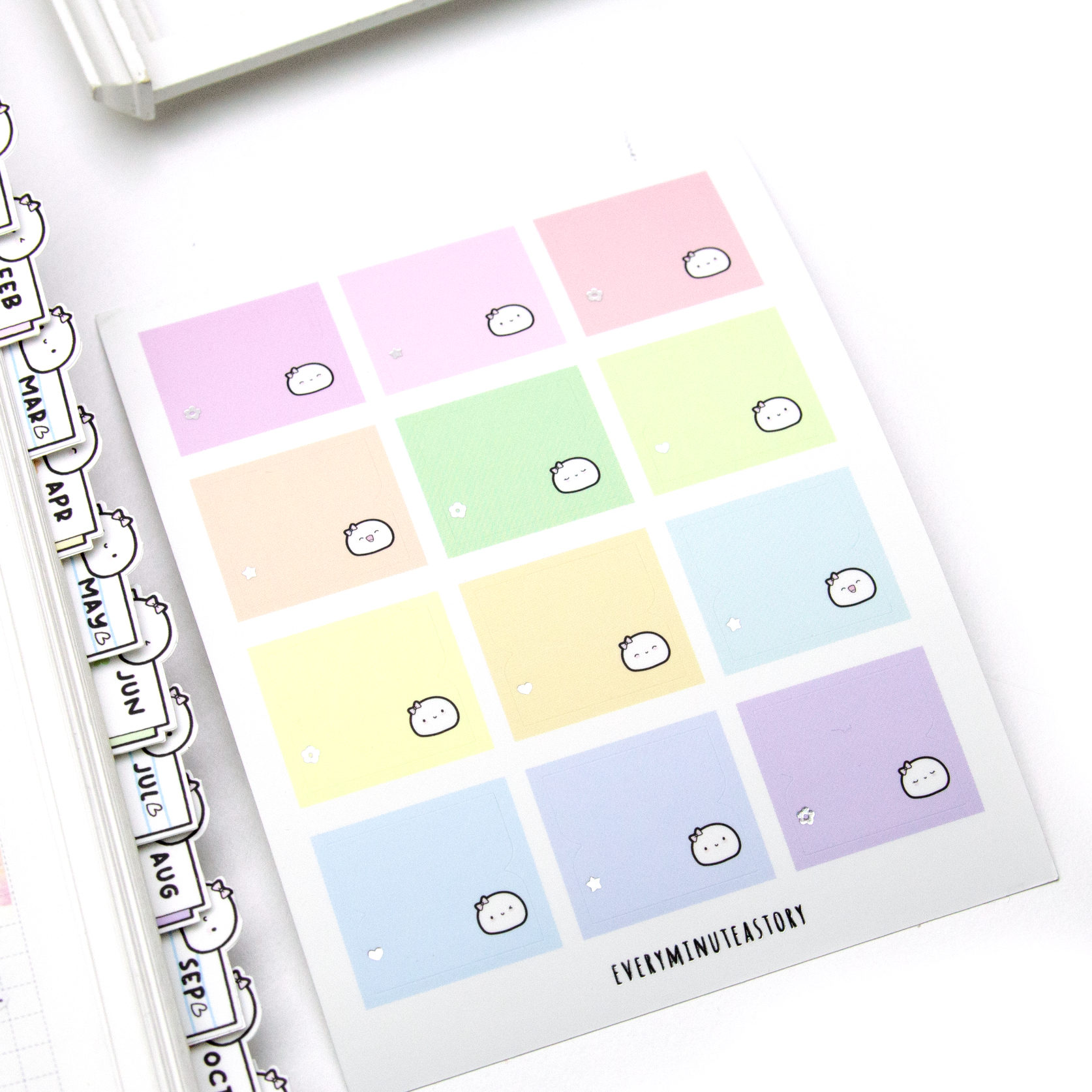 Planner tabs- rainbow, bow, monthly, pastel- Limited Stock!
