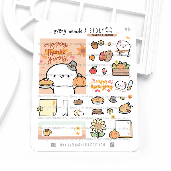 Thanksgiving planner stickers