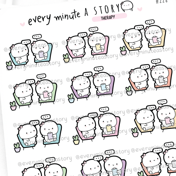 Therapy appointment reminder planner stickers, self care, health and fitness