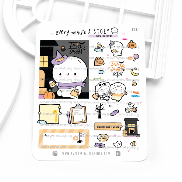 Trick or treat Beanie stickers, halloween, fall- Low Stock!