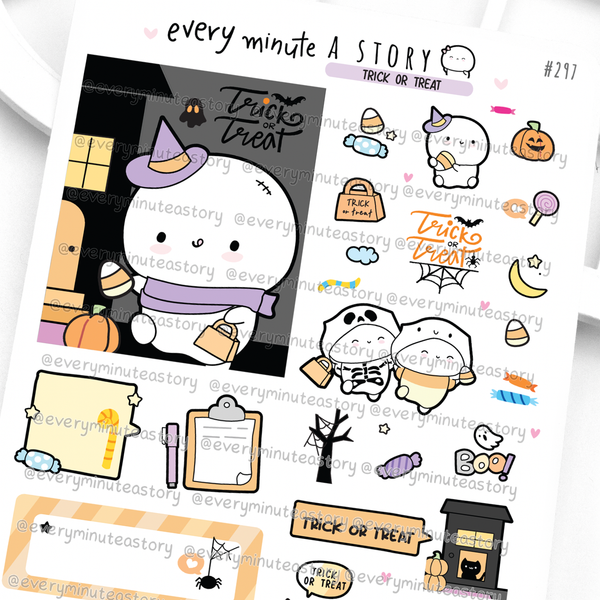 Trick or treat Beanie stickers, halloween, fall- Low Stock!