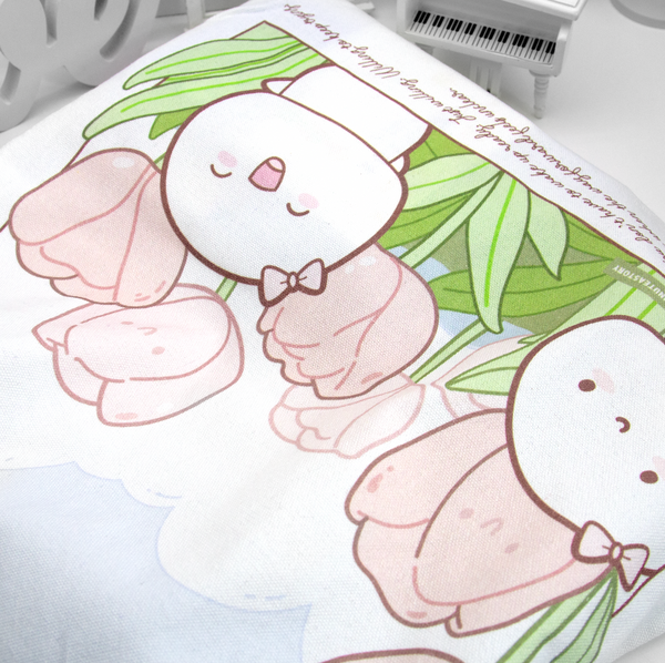 Tiptoe through the tulips Beanie cotton canvas tote- Limited stock, Limit 1/order