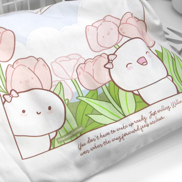 Tiptoe through the tulips Beanie cotton canvas tote- Limited stock, Limit 1/order