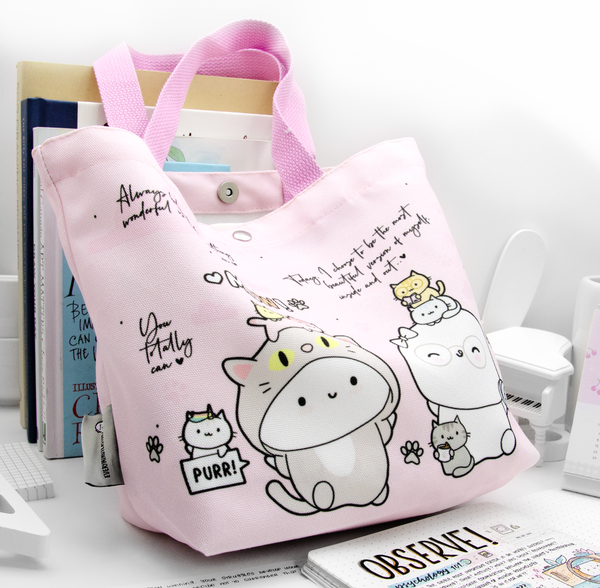 Cat lady Beanie cotton canvas tote- Limited stock, Limit 1/customer