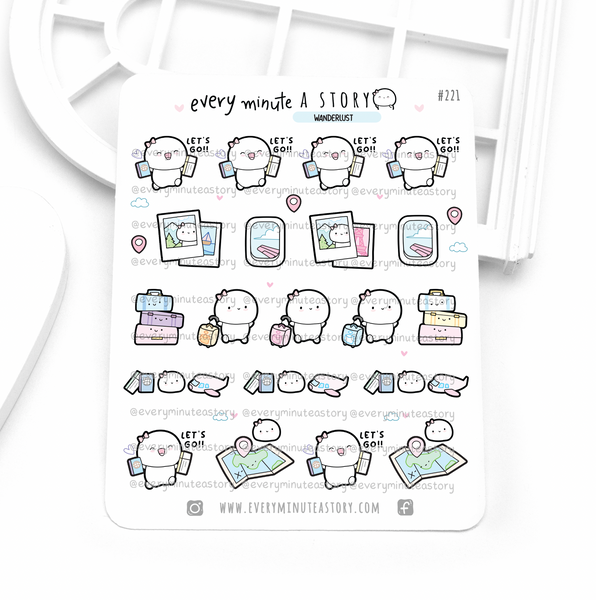 Wanderlust, travel Beanie stickers