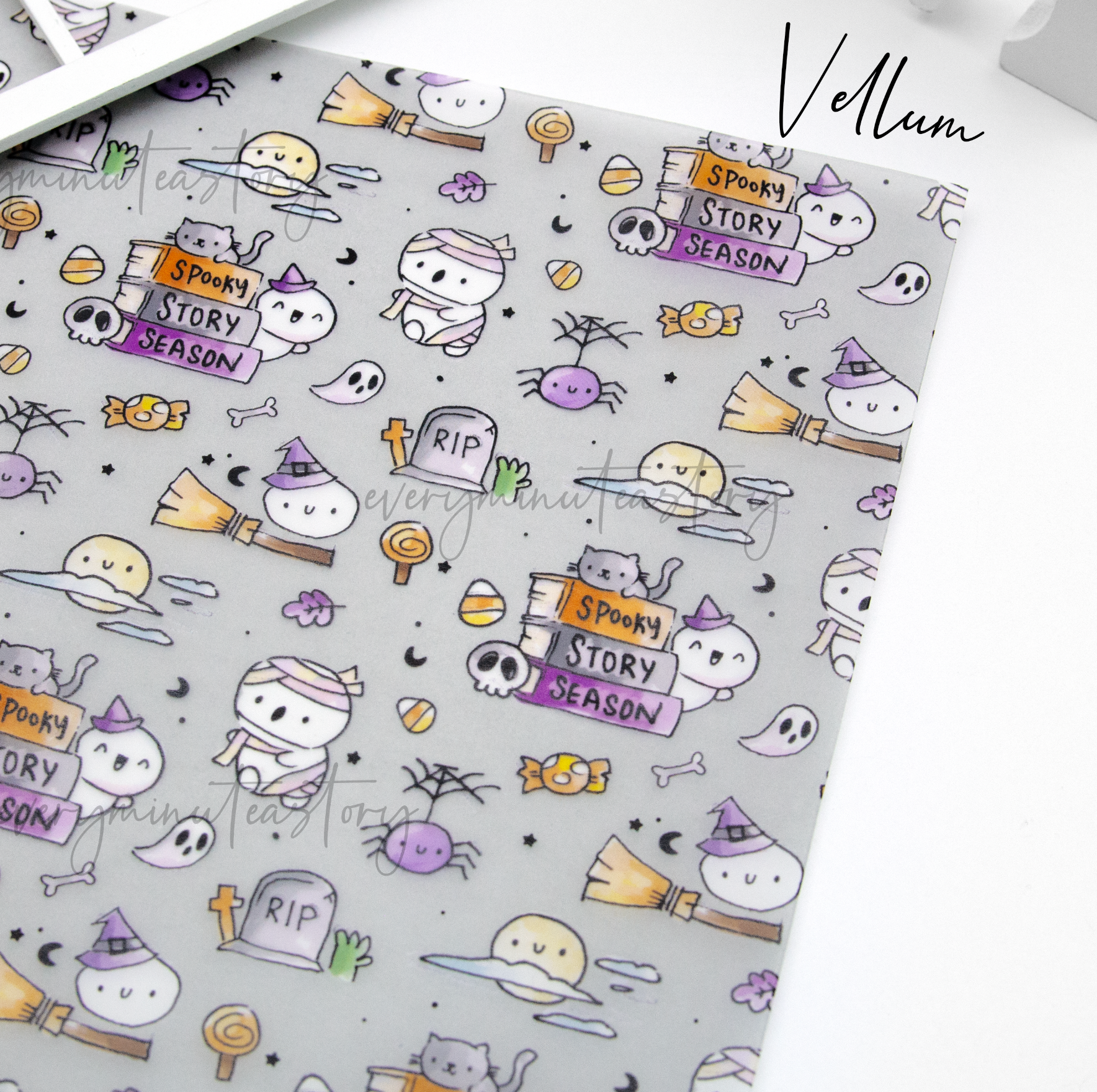 Hand sketched Spooky vellum -Limited stock-limit 2/order