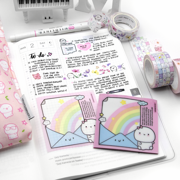 Rainbow vellum sticky notes -Limited stock!
