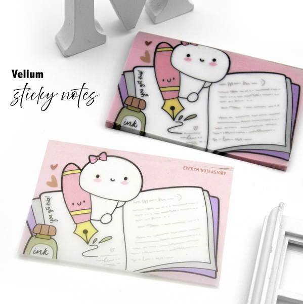 Simple strokes, vellum sticky notes -Limited stock! Limit 2/order