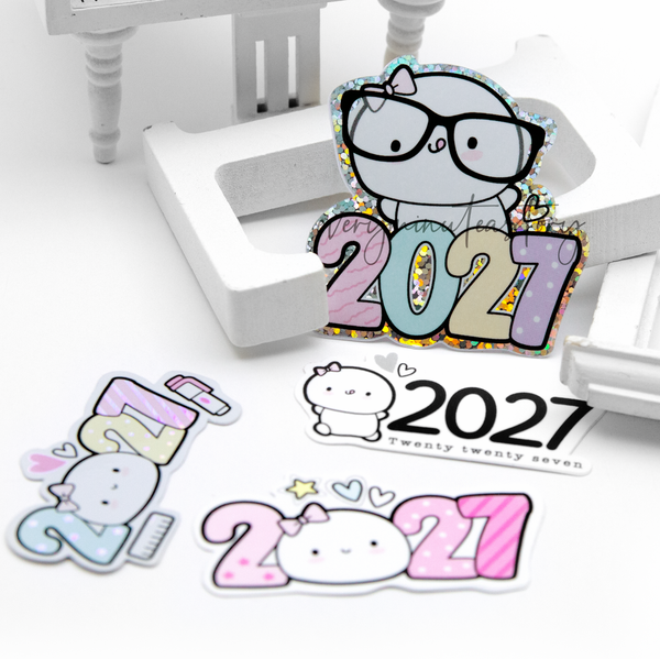 2027 vinyl planner stickers, plain, glitter and holographic- Limited Stock!