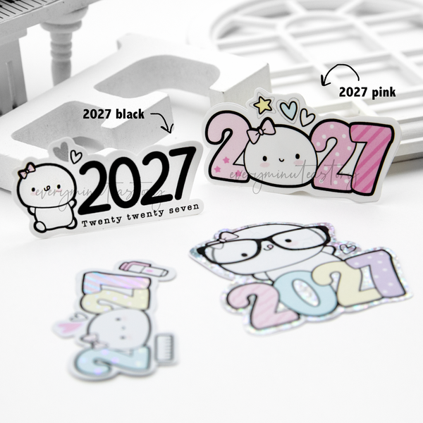 2027 vinyl planner stickers, plain, glitter and holographic- Limited Stock!