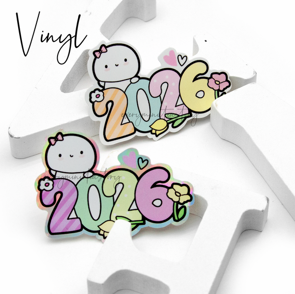 2026 vinyl stickers, plain & holographic -Limited Stock!