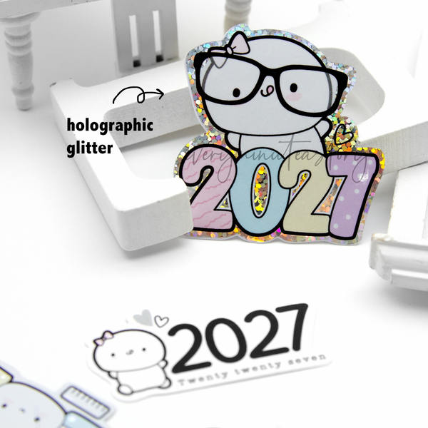 2027 vinyl planner stickers, plain, glitter and holographic- Limited Stock!