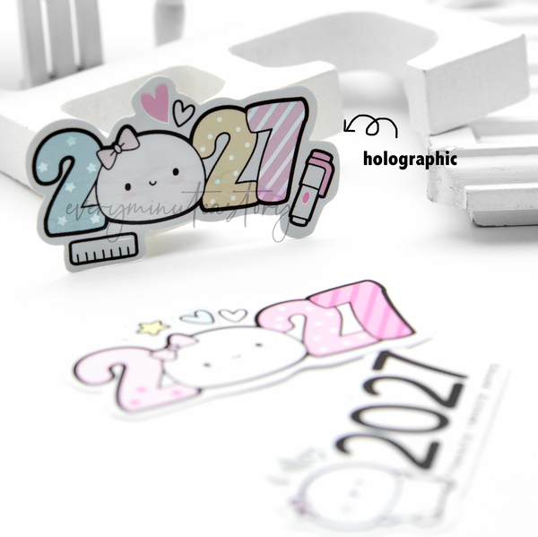 2027 vinyl planner stickers, plain, glitter and holographic- Limited Stock!