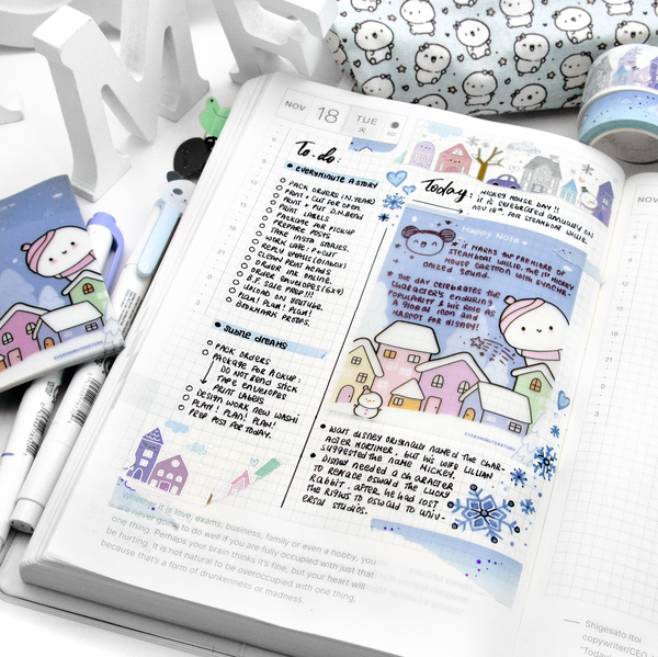 Winter houses vellum sticky notes -Limited stock!