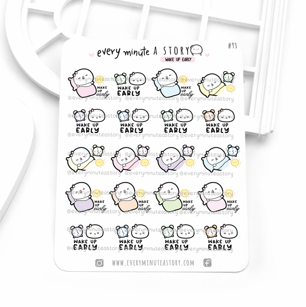 Wake up early Beanie stickers