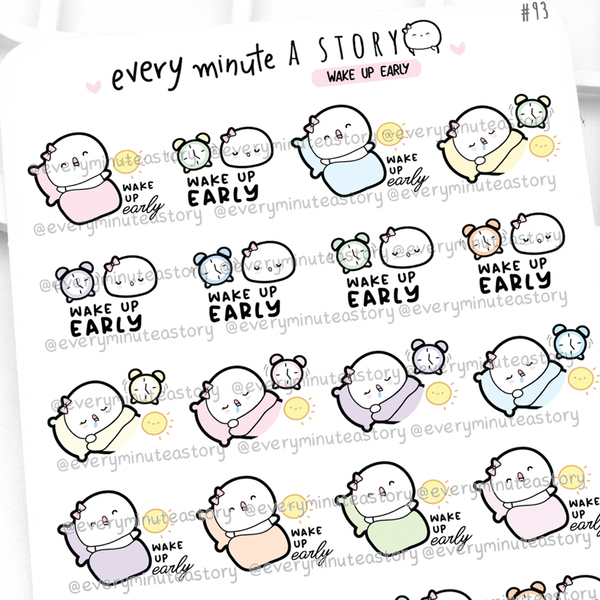 Wake up early Beanie stickers