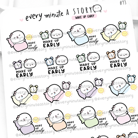 Wake up early Beanie stickers