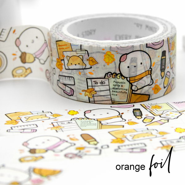 Fall dream desk wide washi, orange foil - Limited Stock, limit 2/order
