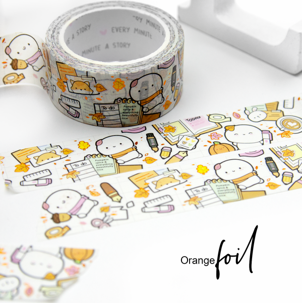 Fall dream desk wide washi, orange foil - Limited Stock, limit 2/order