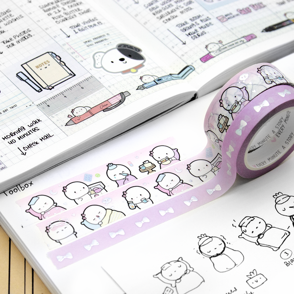 Sick Day Beanie silver/holo foil washi - LIMITED STOCK! LIMIT: 2/order