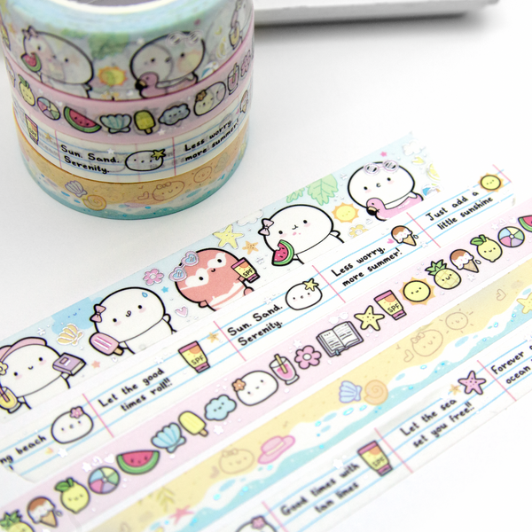Beach days summer washi set of 4 - Limited Stock, limit 2/order