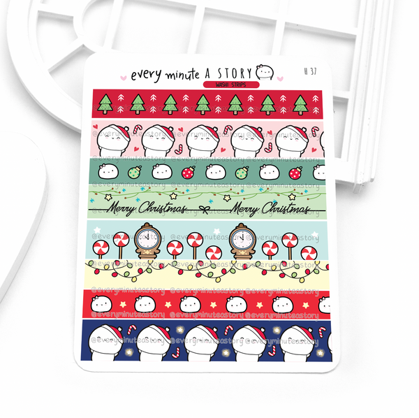 Christmas washi strips stickers- Low Stock!