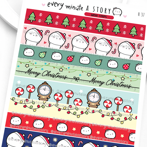 Christmas washi strips stickers- Low Stock!