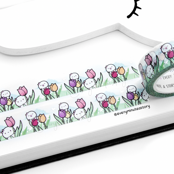 Tiptoe through the tulips washi, silver foil | LIMITED STOCK! LIMIT: 1/order