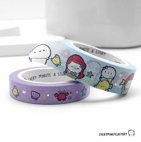 Under the Sea Beanie washi Set of 2, silver foil | LIMITED STOCK! LIMIT: 1/order