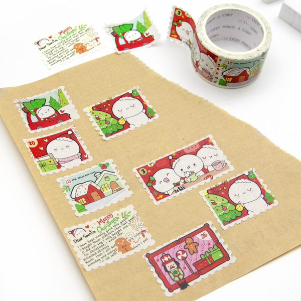 Christmas stamps, wide washi- Limited Stock, limit 2/order